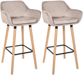 2er Set Barhocker Grant Samt - creme
