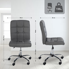 Arbeitshocker Trenton Kunstleder - grau