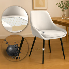 Esszimmerstuhl Elmira Samt schwarz - creme