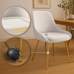 Esszimmerstuhl Elmira Samt gold - creme