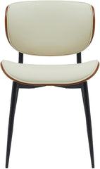 Set di 2 sedie Enid in ecopelle walnuss e crema, design moderno e comfort per ogni ambiente.
