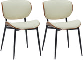 Set di 2 sedie Enid in ecopelle walnuss e crema, design moderno e comfort per ogni ambiente.