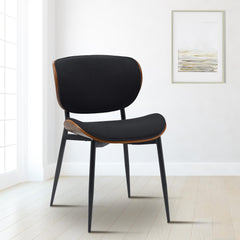 Set di 2 sedie Enid in tessuto con struttura in metallo, design moderno e comfort elevato, color walnuss e nero.