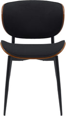 Set di 2 sedie Enid in tessuto con struttura in metallo, design moderno e comfort elevato, color walnuss e nero.