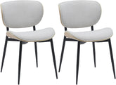 Set di 2 sedie Enid in tessuto natura e crema, design moderno e comfort elevato per il tuo soggiorno.