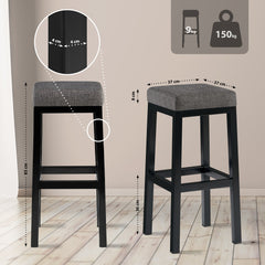 Barhocker Taylor B85 Stoff - grau