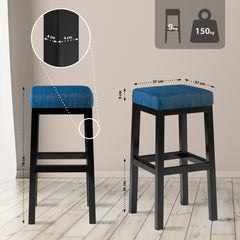 Barhocker Taylor B80 Stoff - blau - InfinityMarket