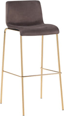 Barhocker Hoover Samt 4-Fu� Gold - braun