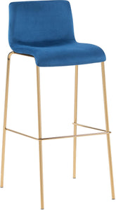 Barhocker Hoover Samt 4-Fu� Gold - blau