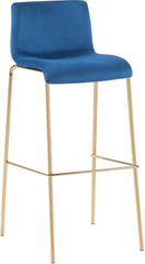 Barhocker Hoover Samt 4-Fu� Gold - blau