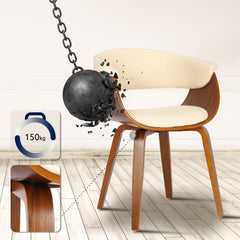 Stuhl Bruce Kunstleder walnuss - creme