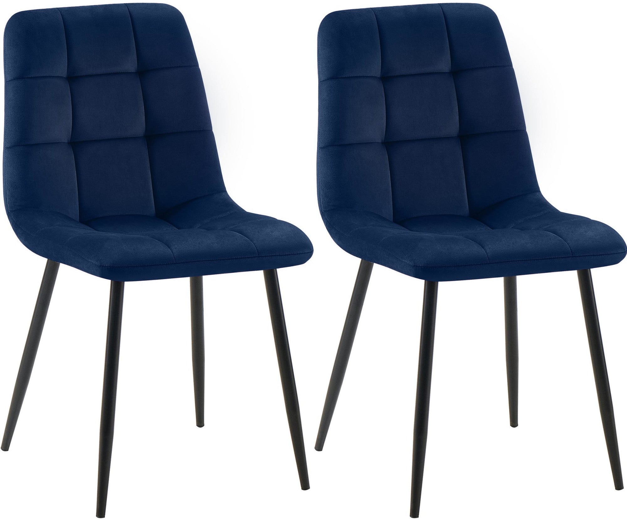 2er Set Esszimmerstuhl Tilde Samt - blau by Dropshipping-Europe – Esszimmerstühle
