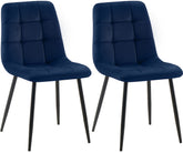 2er Set Esszimmerstuhl Tilde Samt - blau by Dropshipping-Europe – Esszimmerstühle