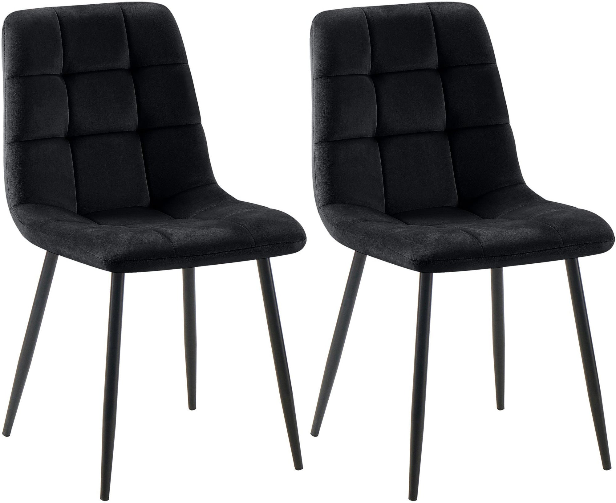 2er Set Esszimmerstuhl Tilde Samt - schwarz by Dropshipping-Europe – Esszimmerstühle