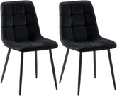 2er Set Esszimmerstuhl Tilde Samt - schwarz by Dropshipping-Europe – Esszimmerstühle