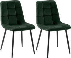 2er Set Esszimmerstuhl Tilde Samt - grün by Dropshipping-Europe – Esszimmerstühle