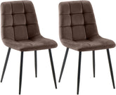 2er Set Esszimmerstuhl Tilde Samt - braun by Dropshipping-Europe – Esszimmerstühle