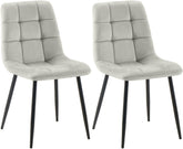 2er Set Esszimmerstuhl Tilde Samt - grau by Dropshipping-Europe – Esszimmerstühle