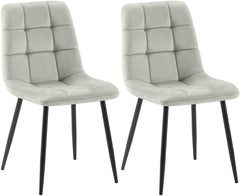 2er Set Esszimmerstuhl Tilde Samt - grau by Dropshipping-Europe – Esszimmerstühle