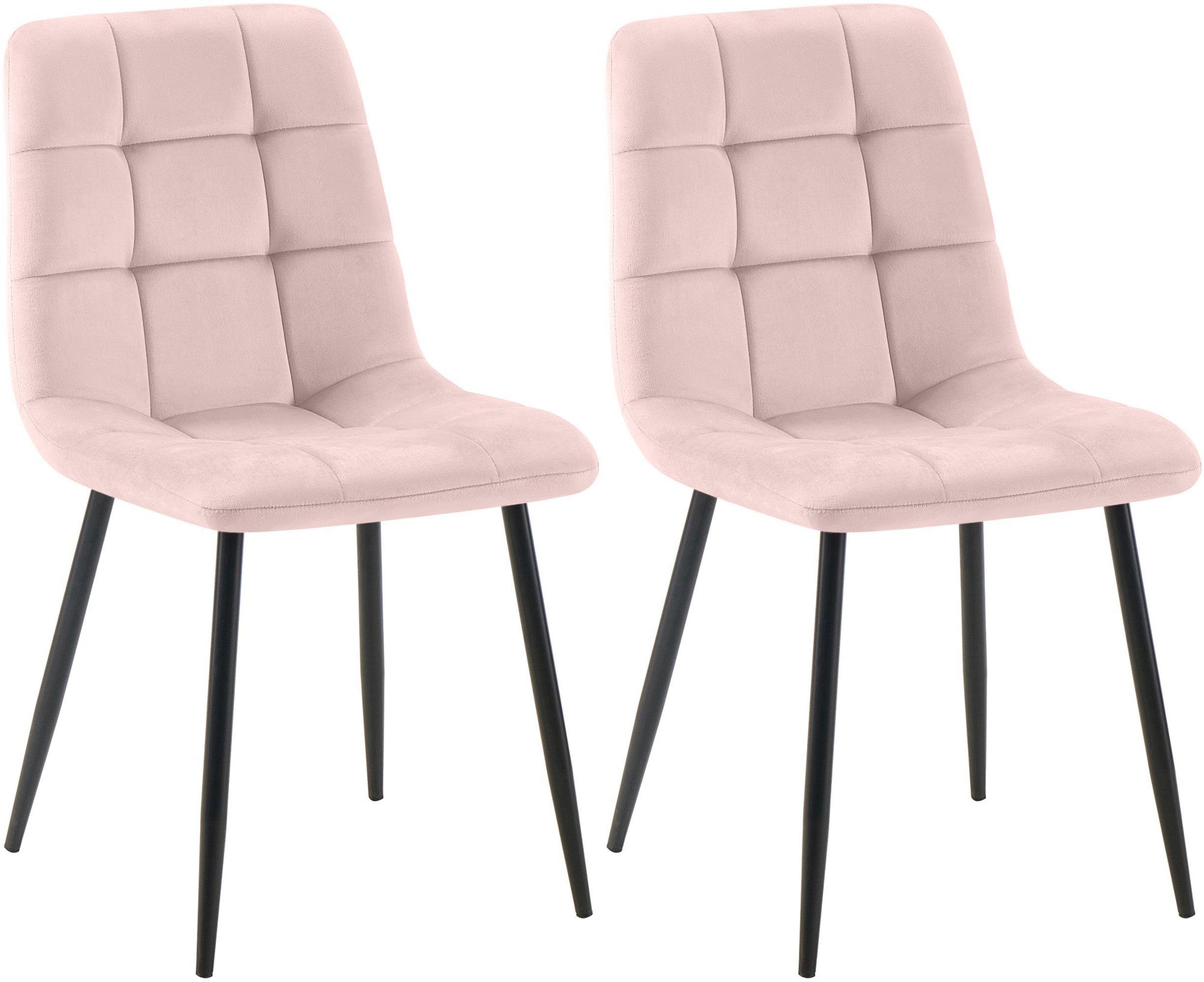 2er Set Esszimmerstuhl Tilde Samt - pink by Dropshipping-Europe – Esszimmerstühle