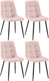 4er Set Esszimmerstuhl Tilde Samt - pink