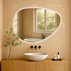 Badspiegel Almafie 65x75 mit Bluetooth - klarglas