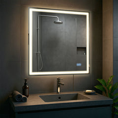 Badspiegel Jaffrey 80x80 mit Bluetooth - klarglas