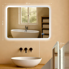 Badspiegel Jericho 60x80 ohne Bluetooth - klarglas