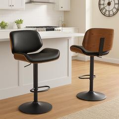 Barhocker Beverley B Kunstleder - walnuss/schwarz