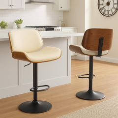 Barhocker Beverley B Kunstleder - walnuss/creme
