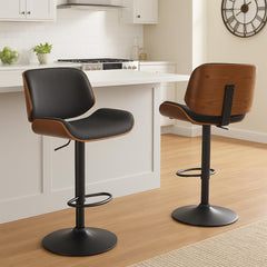 Barhocker Beverley B Stoff - walnuss/schwarz