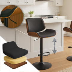 Barhocker Beverley B Stoff - walnuss/schwarz