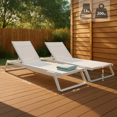 2er Set Sonnenliege Tropic - weiß
