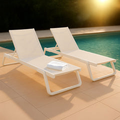 2er Set Sonnenliege Tropic - weiß