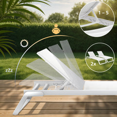 2er Set Sonnenliege Tropic - weiß