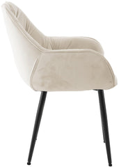 2er Set Stuhl Tanna Samt - creme