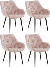4er Set Stuhl Tanna Samt - pink