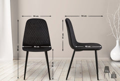 4er Set Stühle Giverny Samt - schwarz