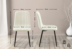 4er Set Stühle Dijon Stoff - creme