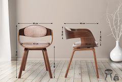 2er Set Stühle Kingston Stoff - walnuss/creme