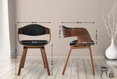 2er Set Stühle Kingston Stoff - walnuss/schwarz