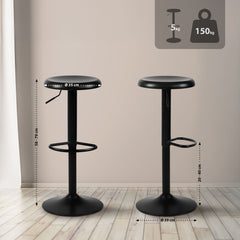 Set di 2 barhocker Williston neri, eleganti e regolabili, ideali per cucina e bar, comfort moderno e design raffinato.