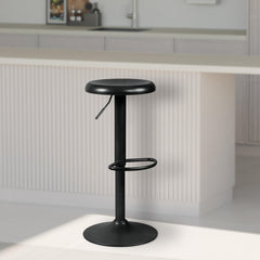 Set di 2 barhocker Williston neri, eleganti e regolabili, ideali per cucina e bar, comfort moderno e design raffinato.