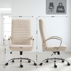 Bürostuhl Valais Stoff - creme