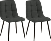 2er Set Esszimmerstuhl Tilde Stoff - dunkelgrau by Dropshipping-Europe – Esszimmerstühle