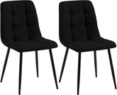 2er Set Esszimmerstuhl Tilde Stoff - schwarz by Dropshipping-Europe – Esszimmerstühle