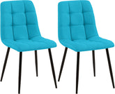 2er Set Esszimmerstuhl Tilde Stoff - türkis by Dropshipping-Europe – Esszimmerstühle