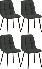 4er Set Esszimmerstuhl Tilde Stoff - dunkelgrau