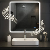 Badspiegel Jericho 80x80 mit Bluetooth - klarglas