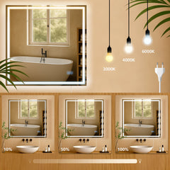 Badspiegel Jaffrey 80x80 ohne Bluetooth - klarglas
